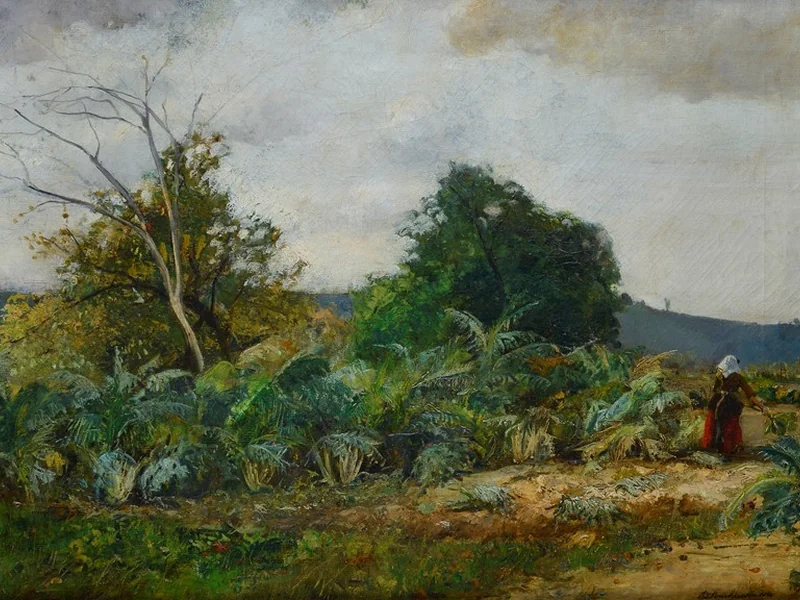 1867-Sofia Cacherano di Bricherasio - Campagna con contadina, 1894